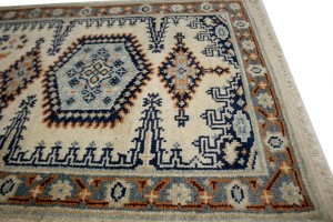Cream Tribal 3X8 Indo-Viss Oriental Runner Rug