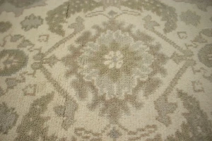 Muted Cream Floral 6X9 Oushak Chobi Oriental Rug