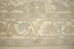 Muted Cream Floral 6X9 Oushak Chobi Oriental Rug