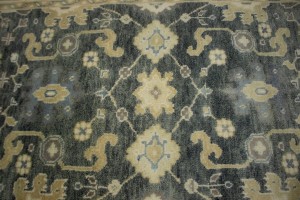 Stone Gray Floral 4X6 Oushak Chobi Oriental Rug