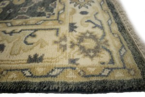 Stone Gray Floral 4X6 Oushak Chobi Oriental Rug