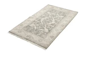 Taupe Floral 3X5 Oushak Oriental Rug