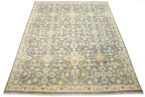 Brownish Gray Floral 8X10 Oushak Chobi Oriental Rug