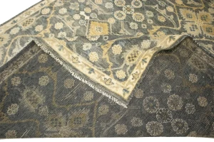 Brownish Gray Floral 8X10 Oushak Chobi Oriental Rug