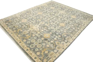 Brownish Gray Floral 8X10 Oushak Chobi Oriental Rug