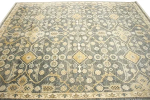 Brownish Gray Floral 8X10 Oushak Chobi Oriental Rug