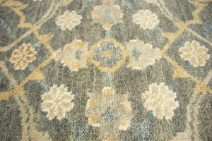 Brownish Gray Floral 8X10 Oushak Chobi Oriental Rug