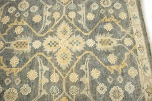 Brownish Gray Floral 8X10 Oushak Chobi Oriental Rug