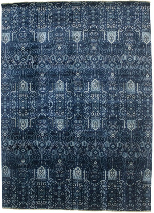 Dark Navy & Gray 10X14 Contemporary Rug