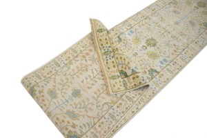 Ivory Floral 3X14 Osh Chobi Oriental Runner Rug