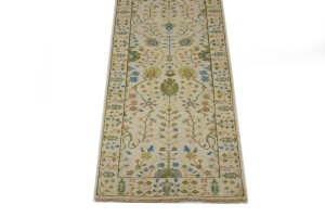 Ivory Floral 3X14 Osh Chobi Oriental Runner Rug