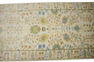 Ivory Floral 3X14 Osh Chobi Oriental Runner Rug