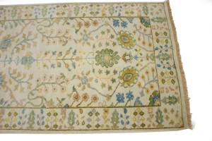 Ivory Floral 3X14 Osh Chobi Oriental Runner Rug