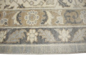 Gray Floral 9X12 Oushak Chobi Oriental Rug