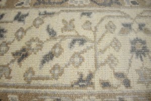 Gray Floral 9X12 Oushak Chobi Oriental Rug