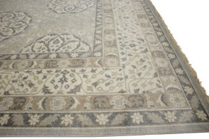 Gray Floral 9X12 Oushak Chobi Oriental Rug
