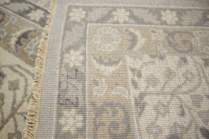 Gray Floral 9X12 Oushak Chobi Oriental Rug