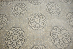 Gray Floral 9X12 Oushak Chobi Oriental Rug