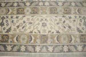 Gray Floral 9X12 Oushak Chobi Oriental Rug
