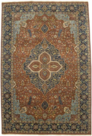 Rust Floral Sarouk 6X9 Goravan Heriz Oriental Rug