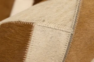 Brown Beige Cowhide 8X10 Modern Leather Rug