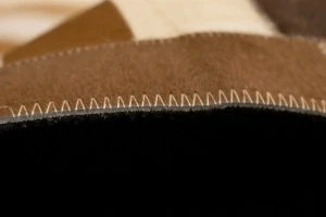 Brown Beige Cowhide 6X6 Modern Leather Square Rug