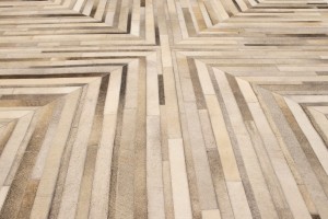 Gray Silver Cowhide 8X10 Modern Leather Rug