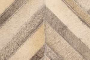Gray Silver Cowhide 8X10 Modern Leather Rug