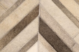 Gray Silver Cowhide 8X10 Modern Leather Rug