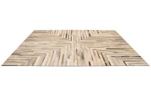Gray Silver Cowhide 8X10 Modern Leather Rug