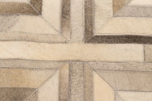 Gray Silver Cowhide 8X10 Modern Leather Rug