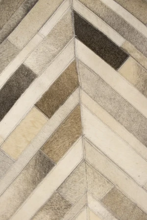 Gray Cowhide 5X8 Modern Leather Rug