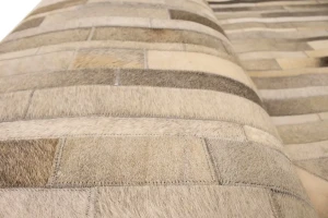 Gray Cowhide 5X8 Modern Leather Rug
