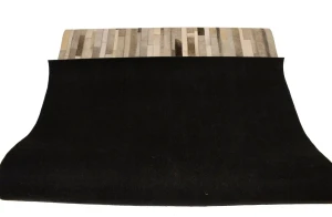 Gray Cowhide 5X8 Modern Leather Rug