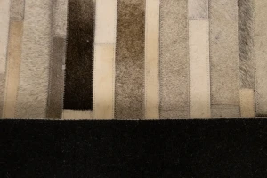 Gray Cowhide 5X8 Modern Leather Rug