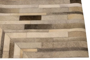 Gray Cowhide 5X8 Modern Leather Rug