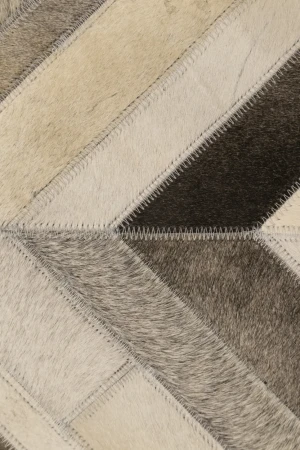 Gray Cowhide 6X6 Modern Leather Square Rug