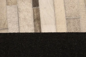 Gray Cowhide 6X6 Modern Leather Square Rug