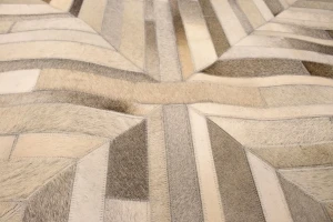 Gray Cowhide 4X6 Modern Leather Rug