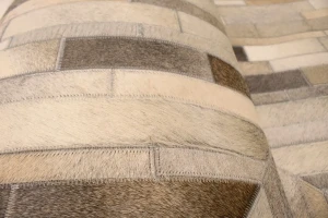 Gray Cowhide 4X6 Modern Leather Rug