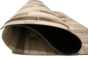 Gray Cowhide 4X6 Modern Leather Rug
