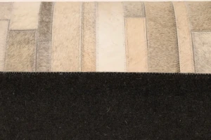 Gray Cowhide 4X6 Modern Leather Rug