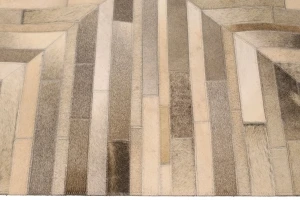 Gray Cowhide 4X6 Modern Leather Rug