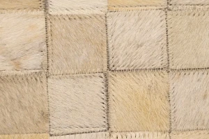 Multi Beige Brown Cowhide 6X6 Modern Leather Round Rug