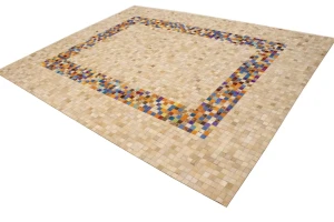Multicolored Cowhide 8X10 Modern Leather Rug