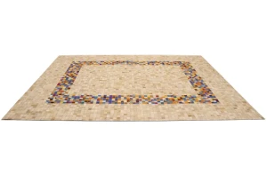 Multicolored Cowhide 8X10 Modern Leather Rug
