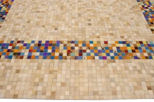 Multicolored Cowhide 8X10 Modern Leather Rug