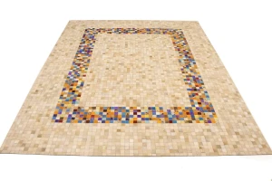 Multicolored Cowhide 8X10 Modern Leather Rug