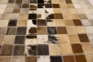 Multicolored Cowhide 8X10 Modern Leather Rug