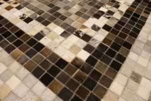 Multicolored Cowhide 8X10 Modern Leather Rug